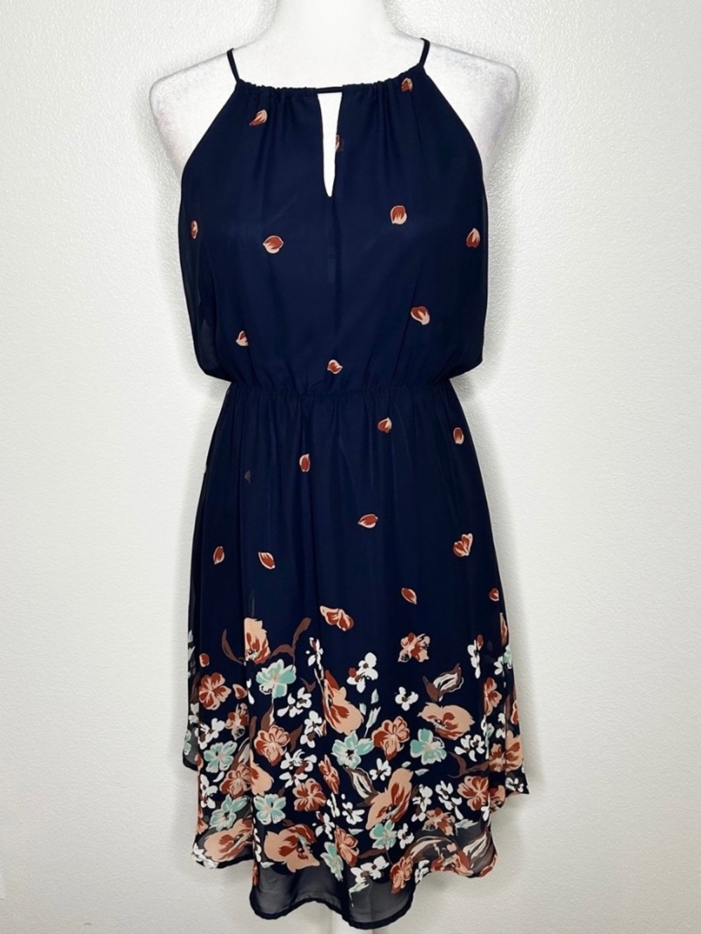 Collective Concepts For Stitch Fix Womens Navy Floral Sleeveless Dress Size S